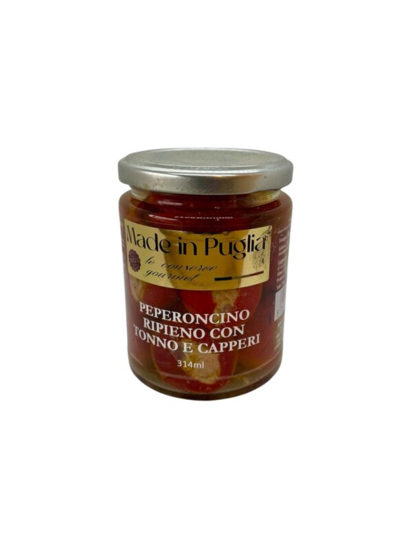 Peperoncini ripieni con tonno e capperi ml.314